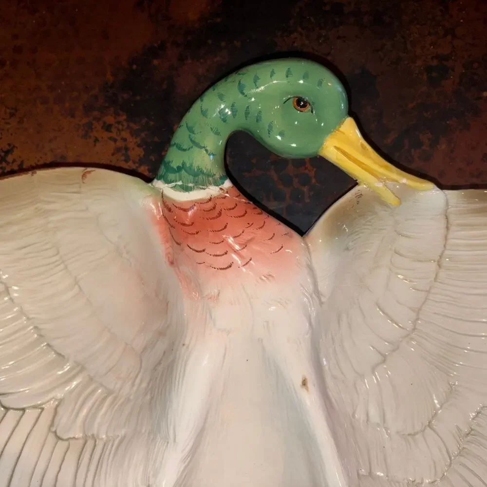 Shafford Hand Painted Made In Italy Duck Mallard XLarge Serving Platter Hunting